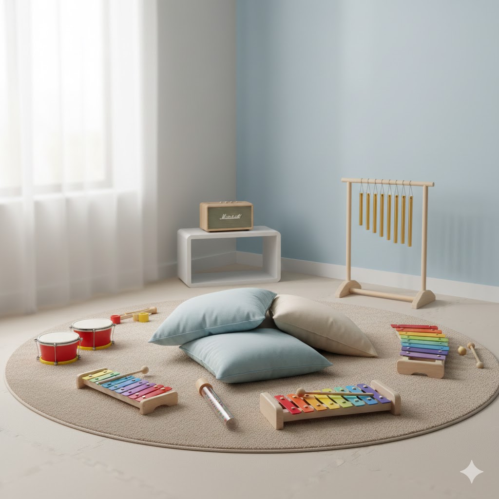 Angolo musicale e sonoro nella sala sensoriale